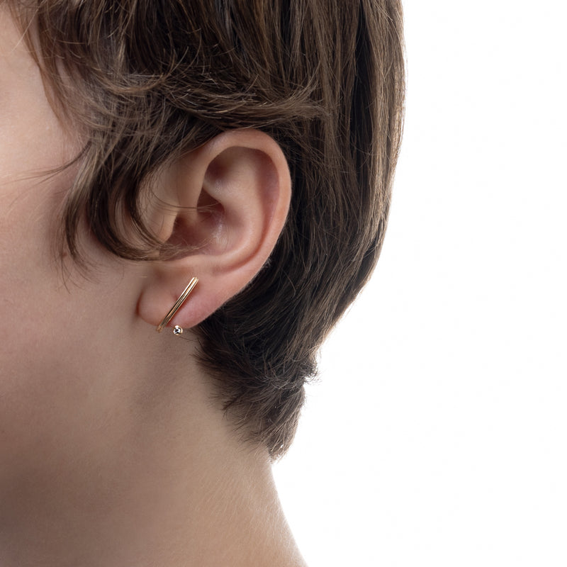 "Drosera" Diamond Earring for Left ear