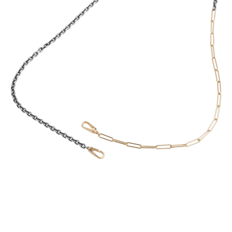 18k Oxidized Silver Chain Necklace