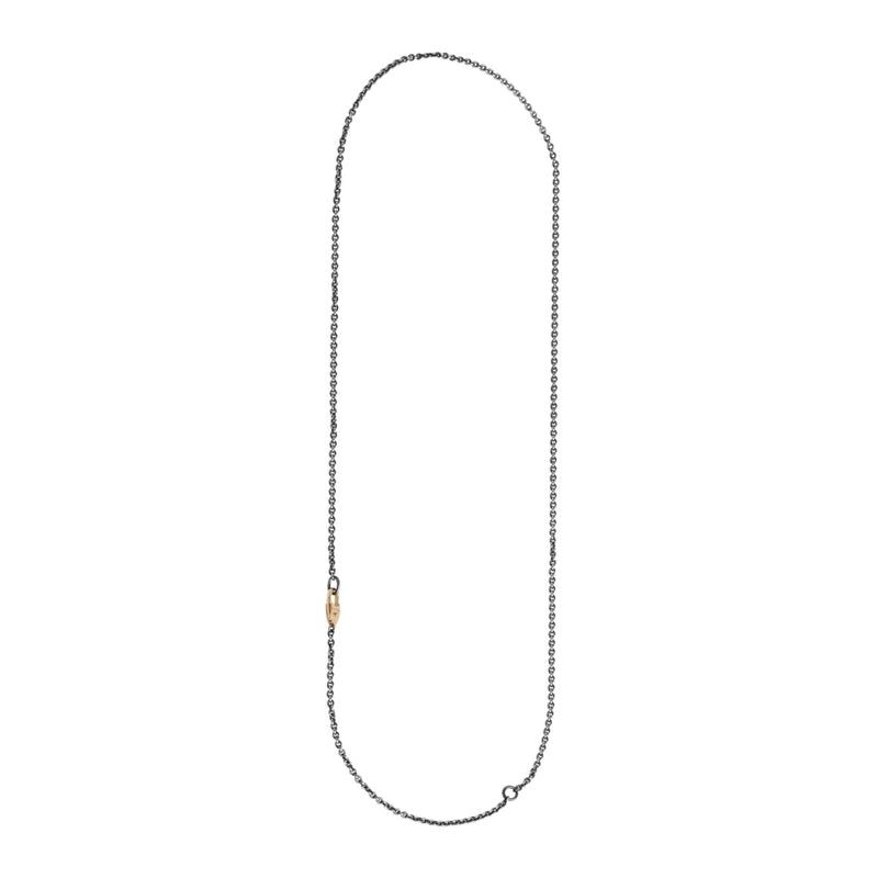 Oxidized Silver Chain Necklace(18k Hook)