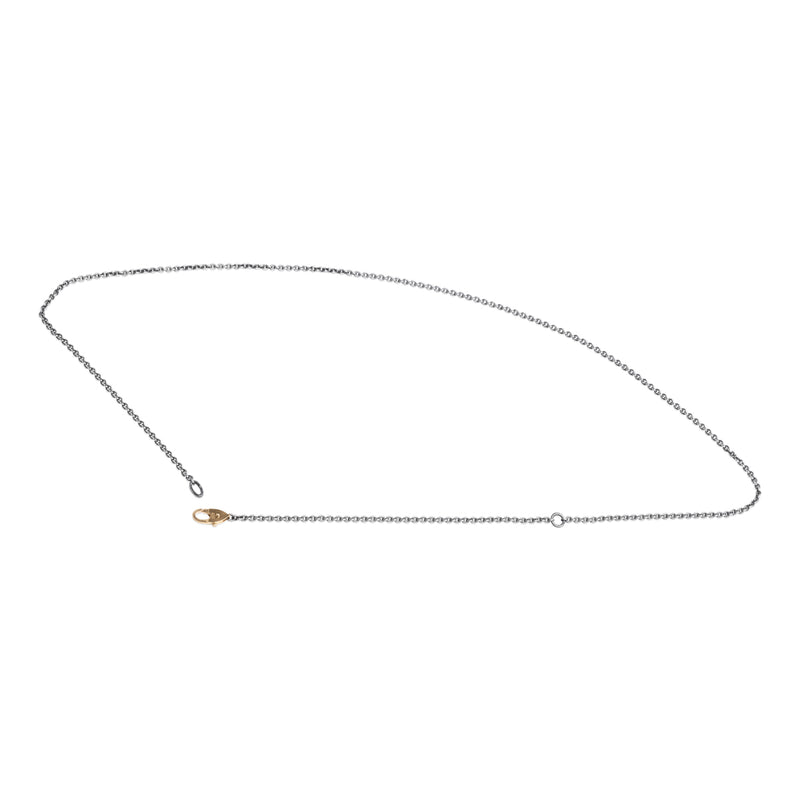 Oxidized Silver Chain Necklace(18k Hook)