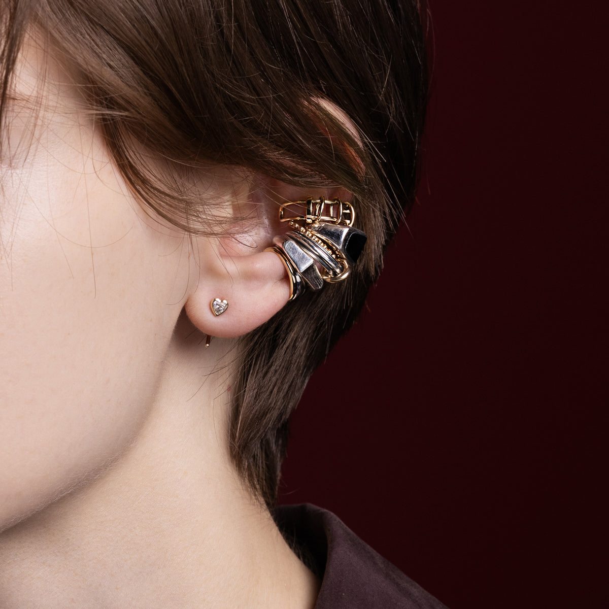 HOLIDAY GIFT SET L.a.brown HYPNOTIC Lab Grown Diamond Mini Arrow Earring/Heart Shaped