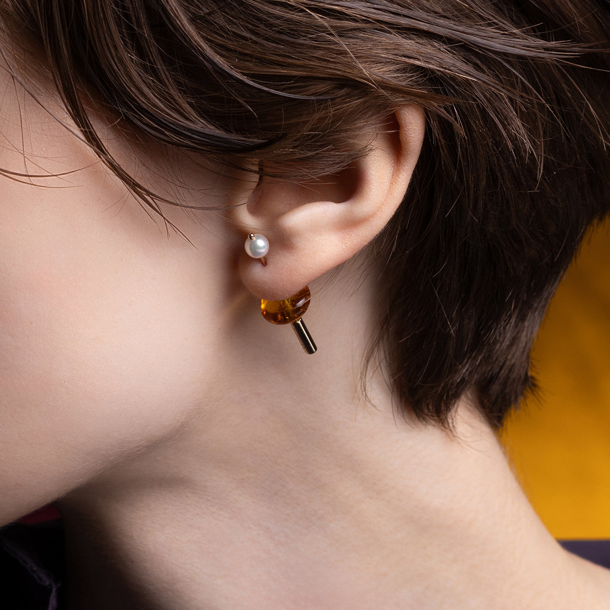 Mini SPEAR Earring, Amber