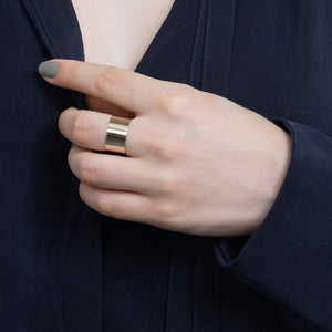 【Made-To-Order】18K ALL ABOUT BASICS Flat Wide Band Ring