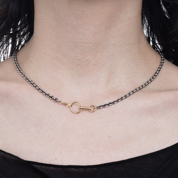 "Pipistrello" Double Ring Chain Necklace