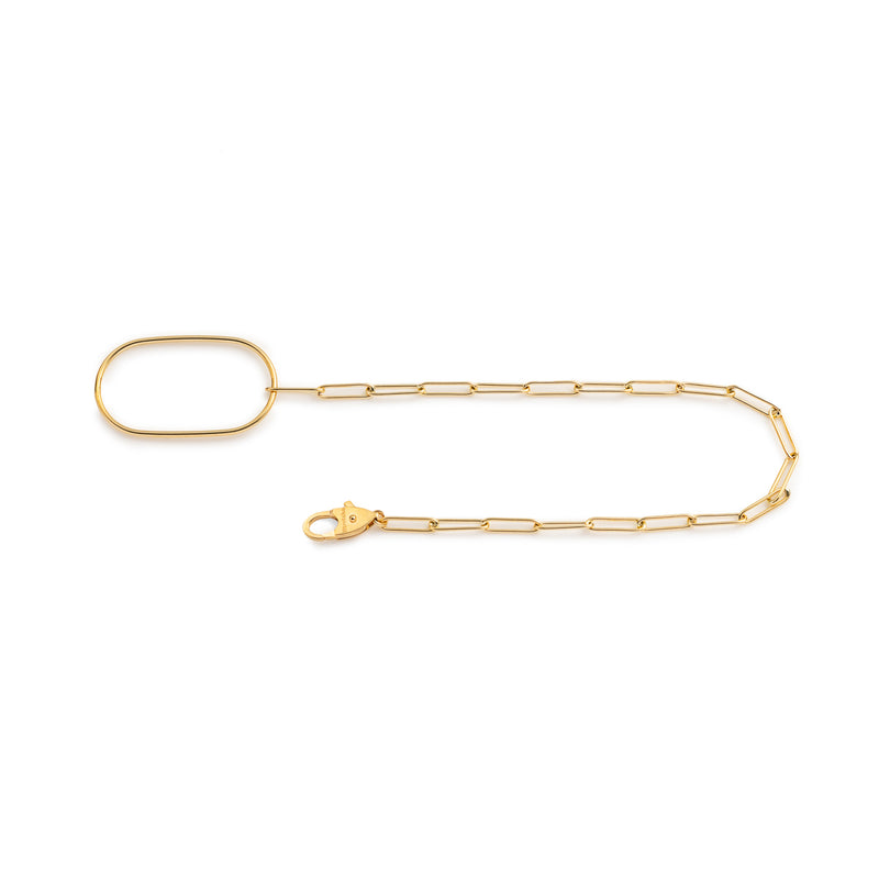 18k "All about Basics" Oblomg Charm Ladder Chain Bracelet