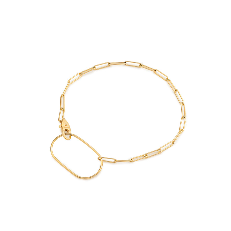 18k "All about Basics" Oblomg Charm Ladder Chain Bracelet