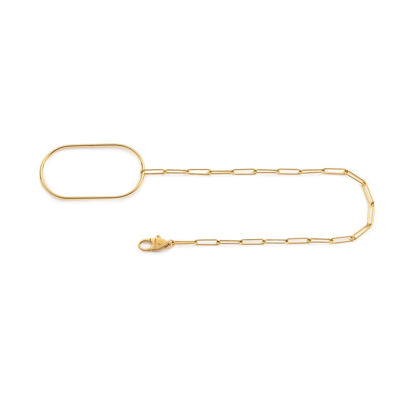 18K ALL ABOUT BASICS Oblomg Charm Ladder Chain Bracelet