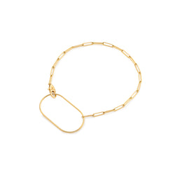 18k "All about Basics" Oblomg Charm Ladder Chain Bracelet