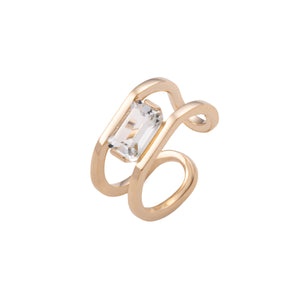 BIRD OF PARADISE White Topaz Ear Cuff