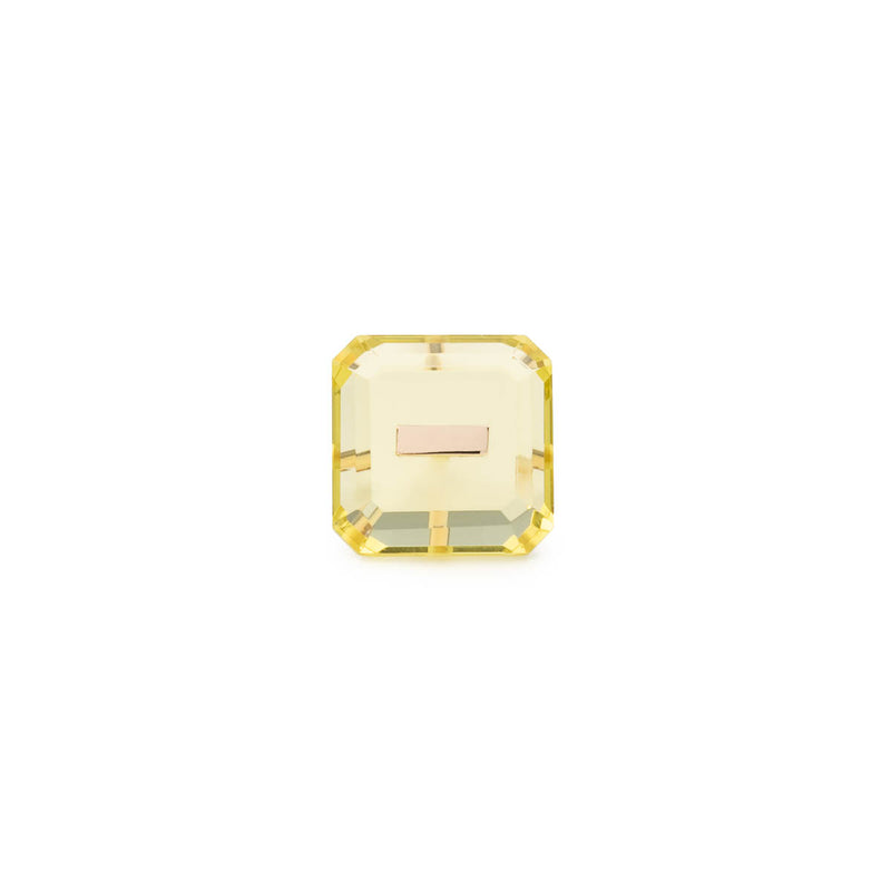 【Available from March 5】BIRD OF PARADISE Naked Square Stone Stud Earring, Lemon Quartz