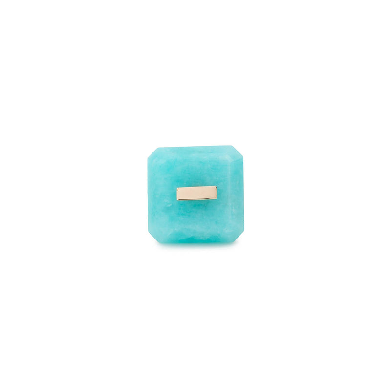 【Available from March 5】BIRD OF PARADISE Naked Square Stone Stud Earring, Amazanite