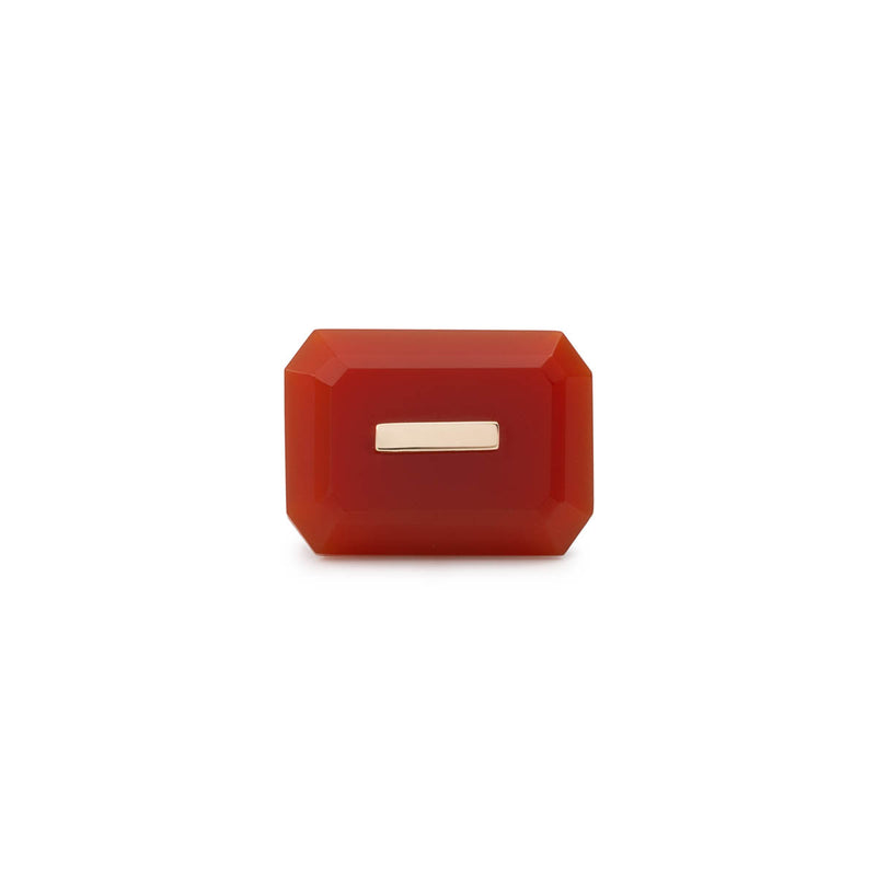 【Available from March 5】BIRD OF PARADISE Naked Rectangle Stone Stud Earring, Carnelian