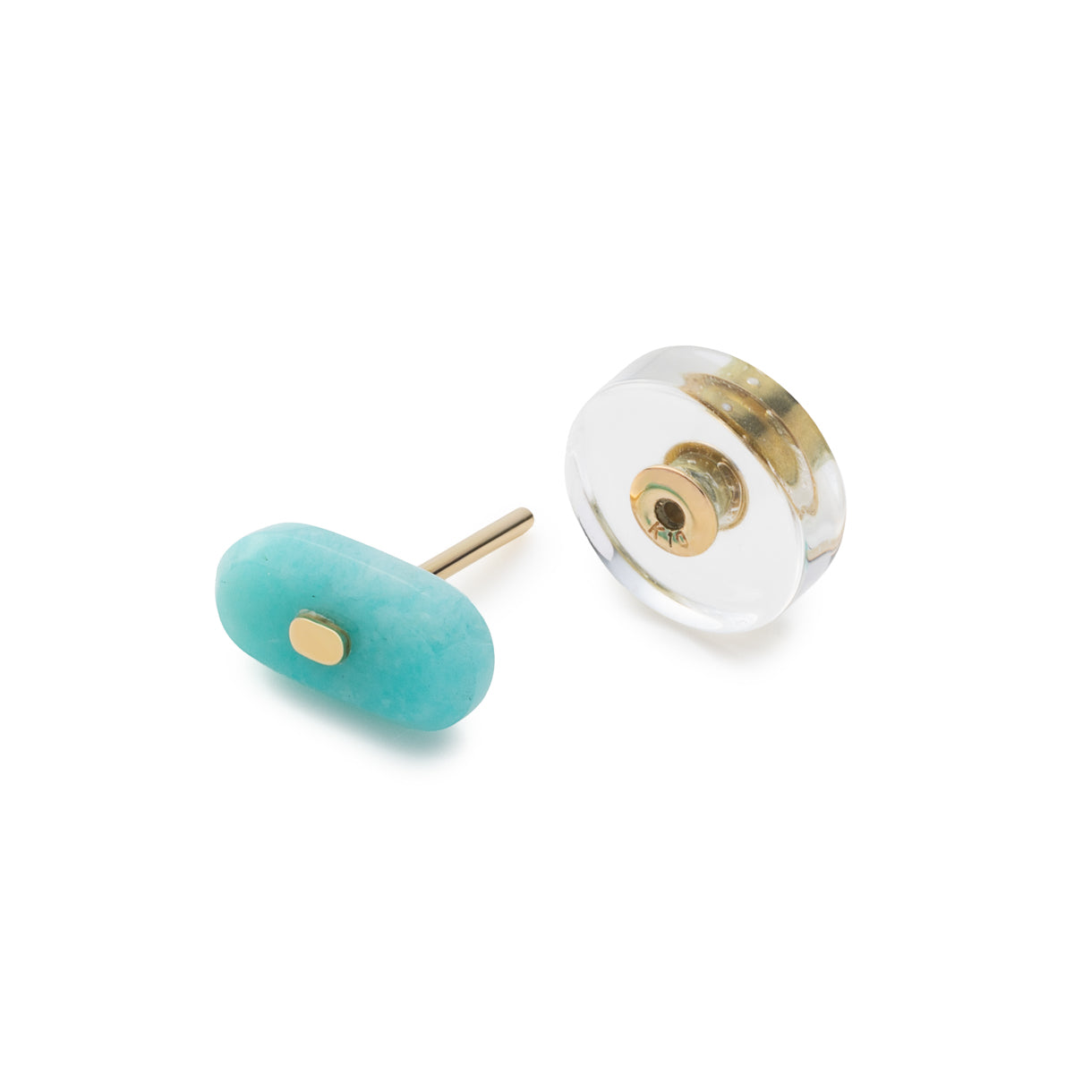 BIRD OF PARADISE Oblong Bird's Eye  Earring, Amazonite Quartz