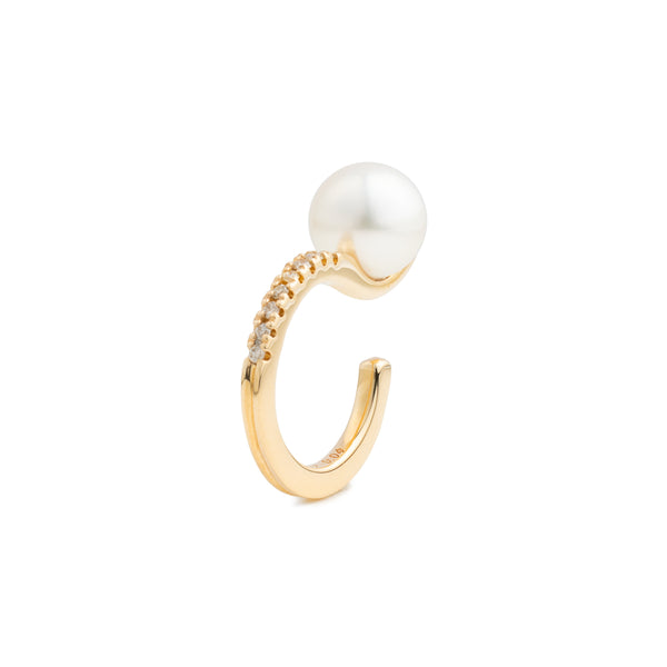 DROSERA  Diamond Akoya Pearl Ear Cuff