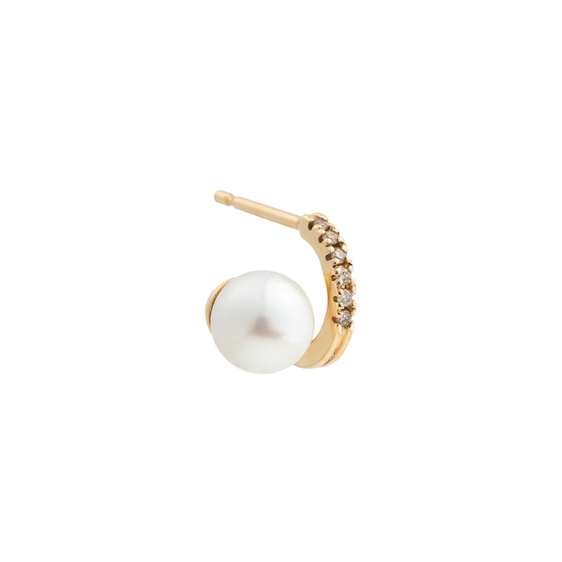 DROSERA Diamond Akoya Pearl Earring for Right ear