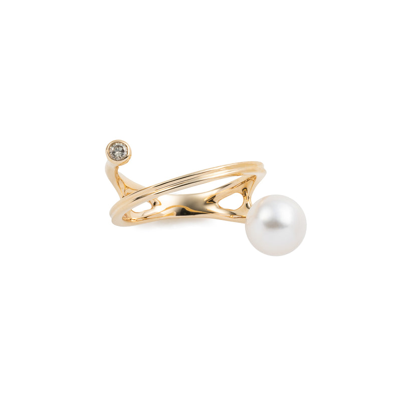 DROSERA  Diamond Akoya Pearl Ring