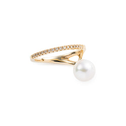 DROSERA  Diamond Akoya Pearl Ring