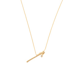 "Drosera" Diamond Long Bar Necklace