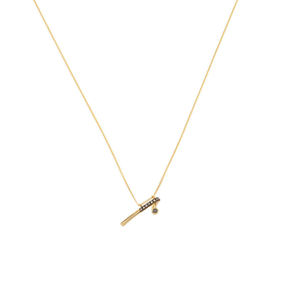DROSERA Black and White Diamond Short Bar Necklace
