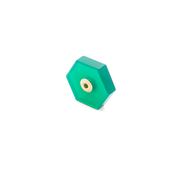 Hexagon Green Agate Stone for Spear Earring
