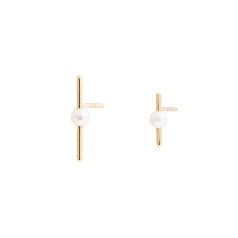 HOLIDAY GIFT SET Mismatched Akoya Pearl Bar Earring