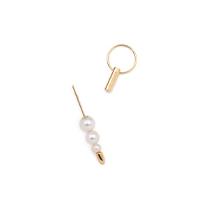 PUNCTURE Back Spear Akoya Pearl Earring Small size