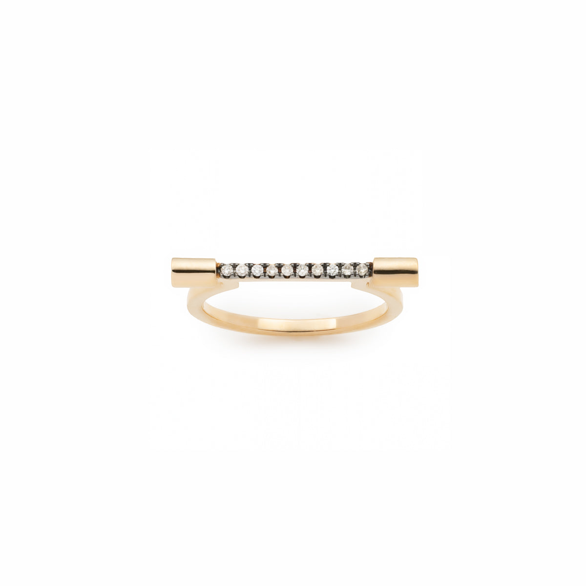 PUNCTURE Diamond Ring Black Ruthenium Plated