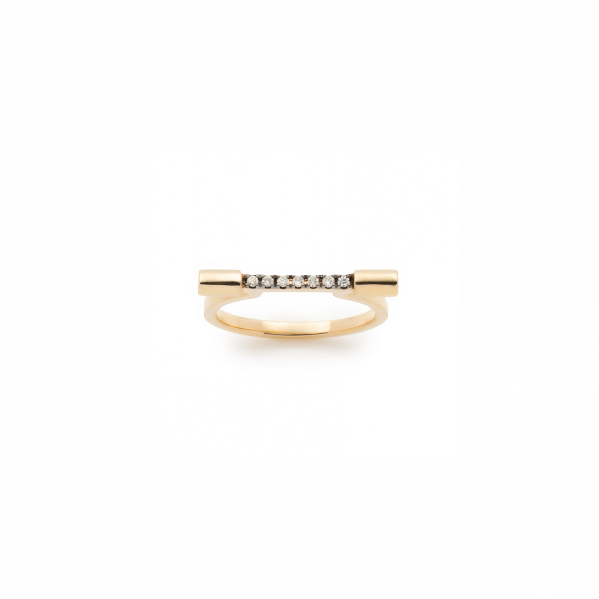 PUNCTURE Diamond Pinky Ring Black Ruthenium Plated