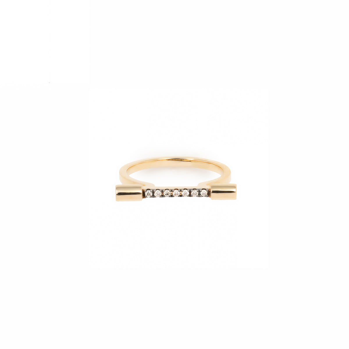 PUNCTURE Diamond Pinky Ring Black Ruthenium Plated