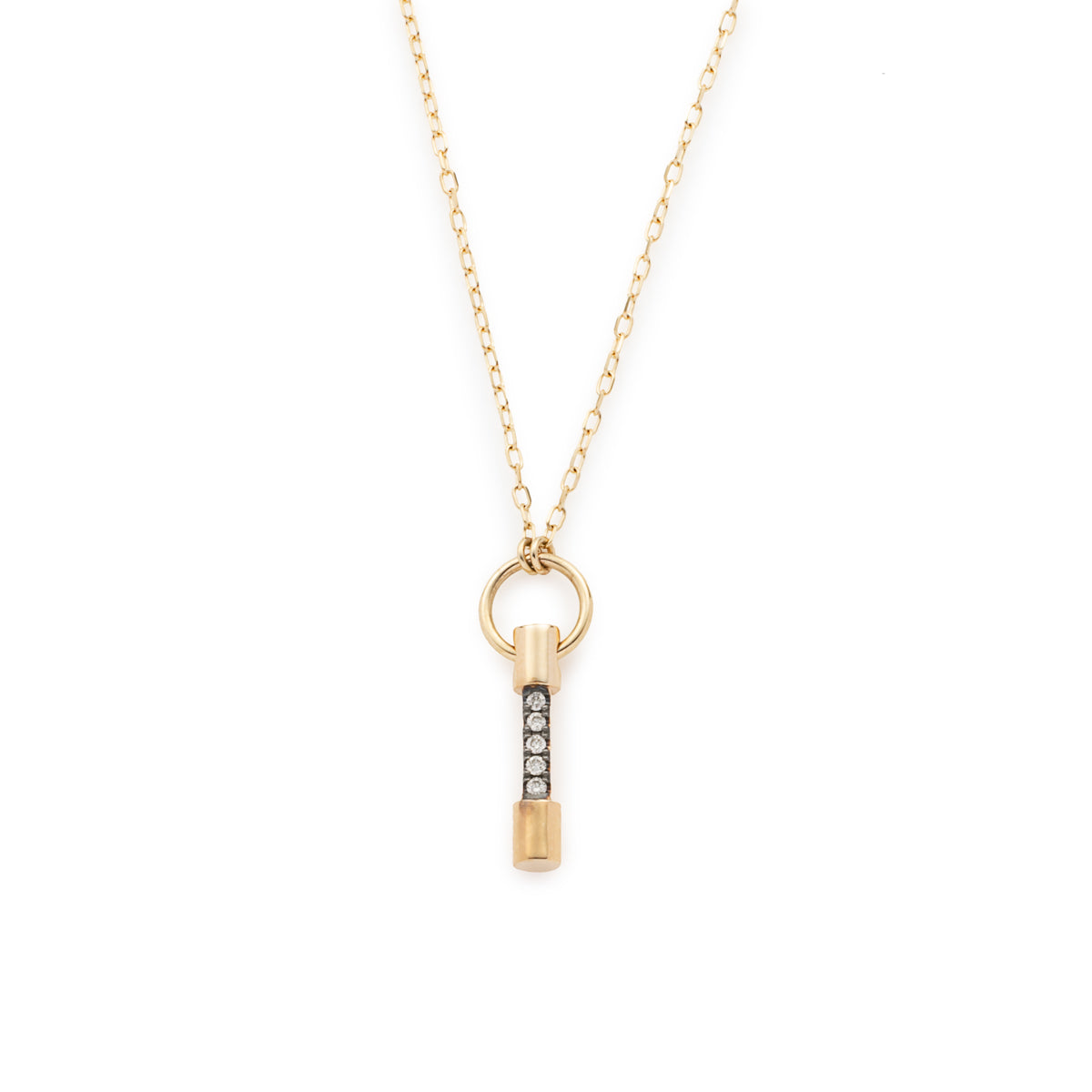 PUNCTURE Diamond Necklace Black Ruthenium Plated