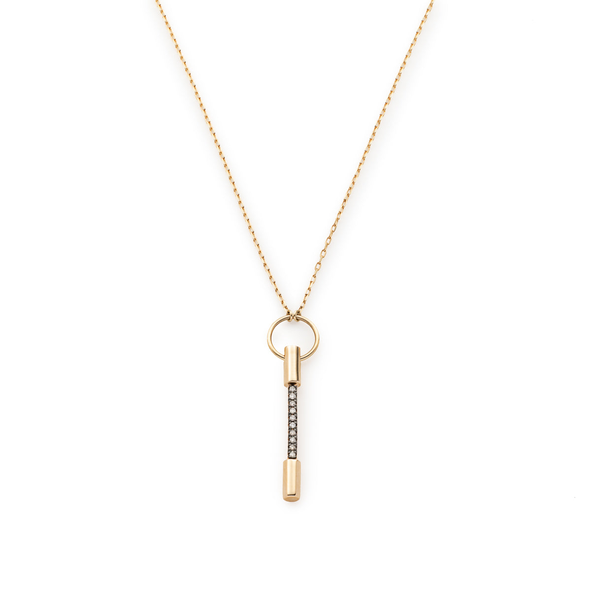 PUNCTURE Diamond Necklace Black Ruthenium Plated