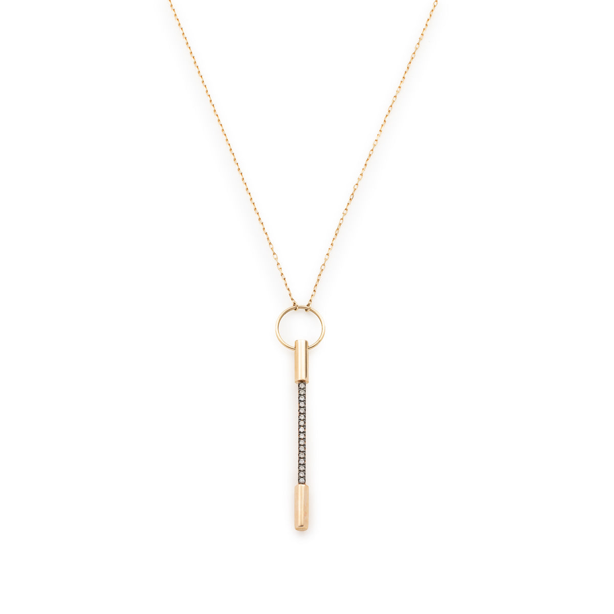 PUNCTURE Diamond Necklace Black Ruthenium Plated