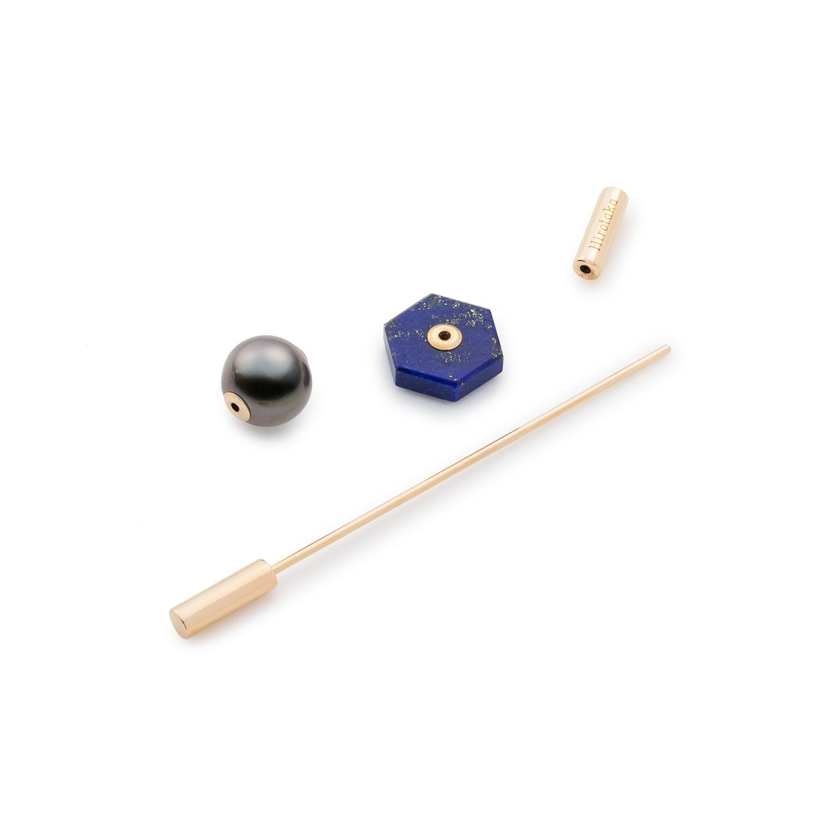 SPEAR Earring, Tahiti Pearl & Lapis Lazuli
