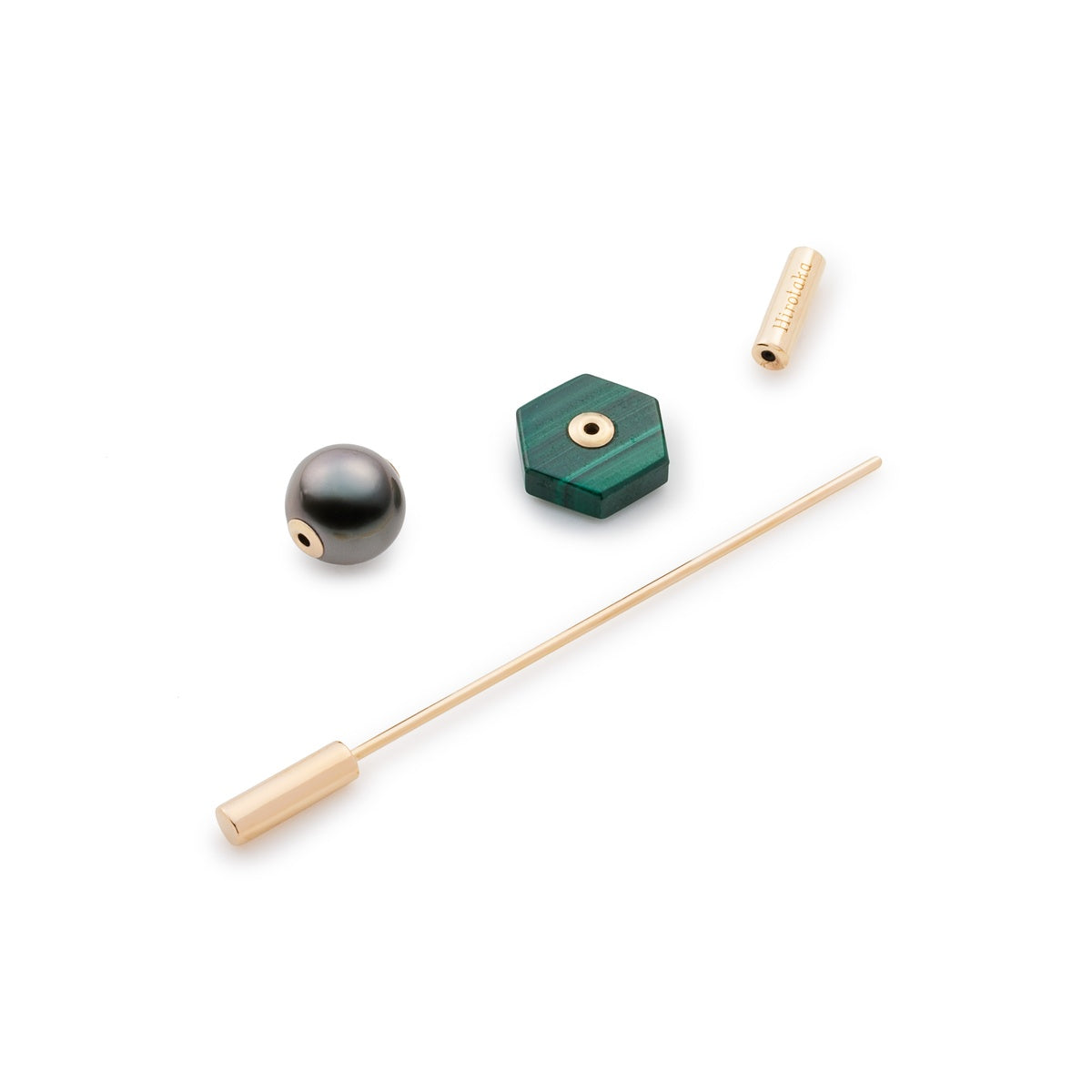 SPEAR Earring, Tahiti Pearl & Malachite