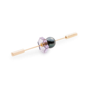 SPEAR Earring, Tahiti Pearl & Amethyst