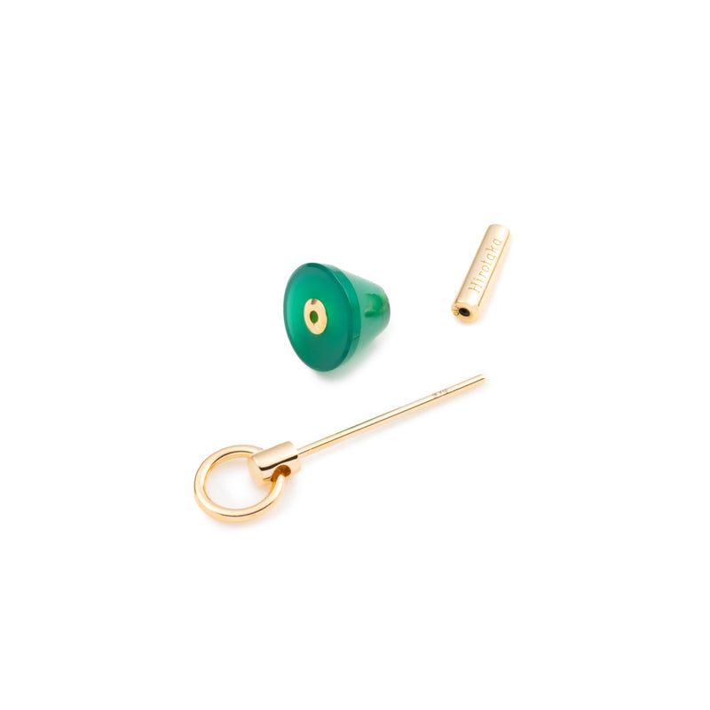 SPEAR Door Knocker Earring Small size, Green Agate