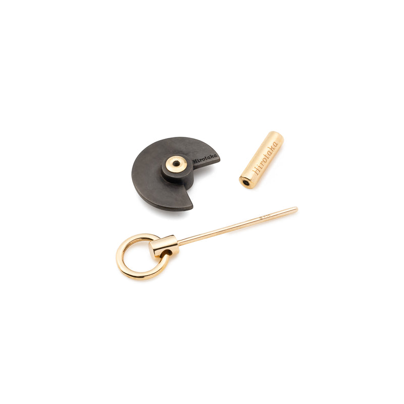 "Spear" Door Knocker Earring Small size, Black Bird Disk