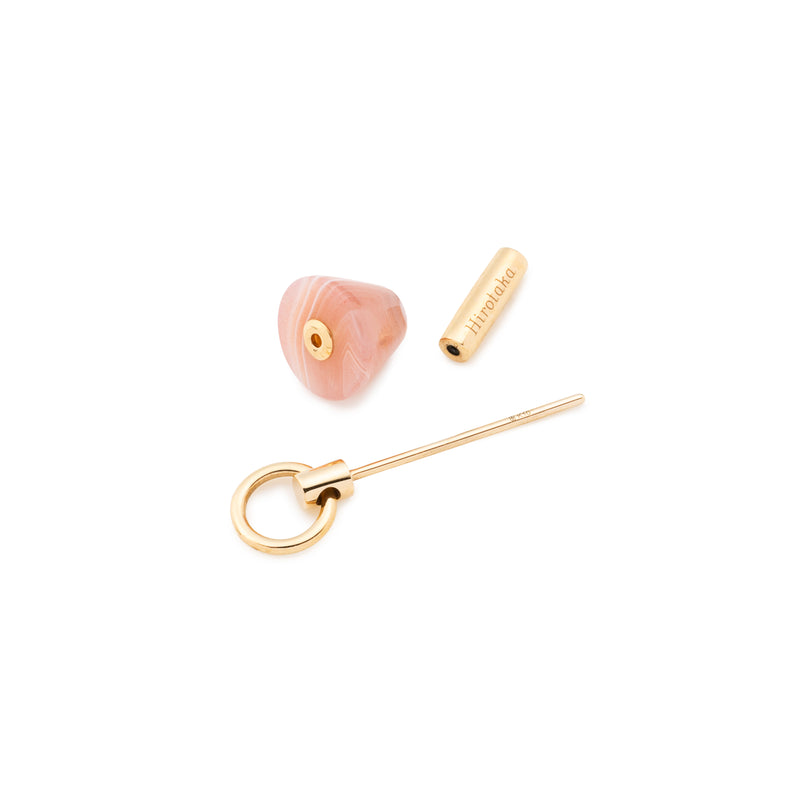 SPEAR Door Knocker Earring Small size, Pink Agate