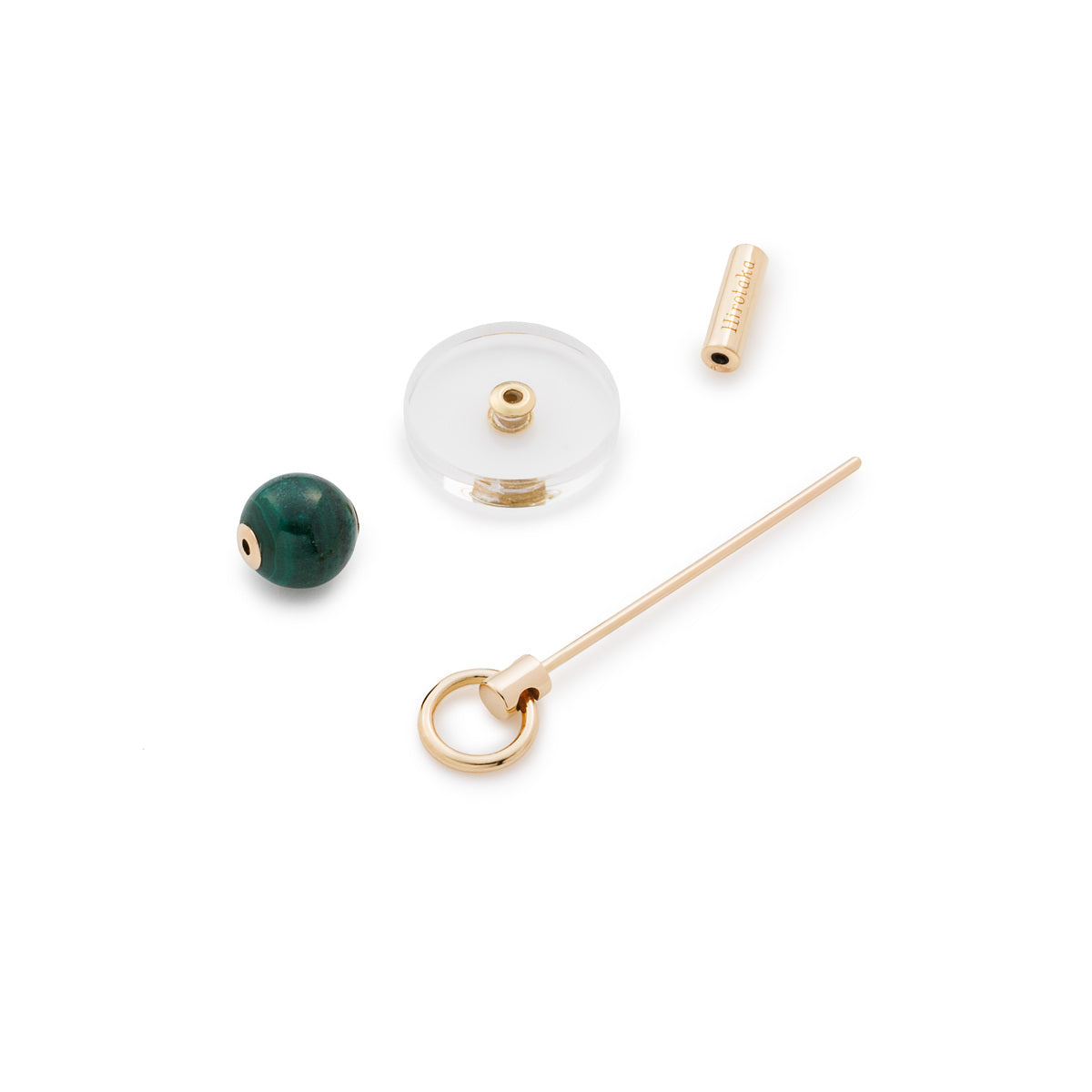 SPEAR Door Knocker Earring Medium size, Quartz Malachite