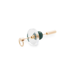 SPEAR Door Knocker Earring Medium size, Quartz Malachite