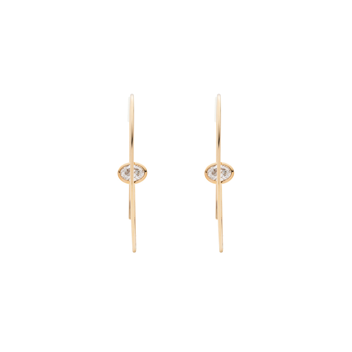 L.a.brown HYPNOTIC Lab Grown Diamond Floating Earring Medium size[OV]