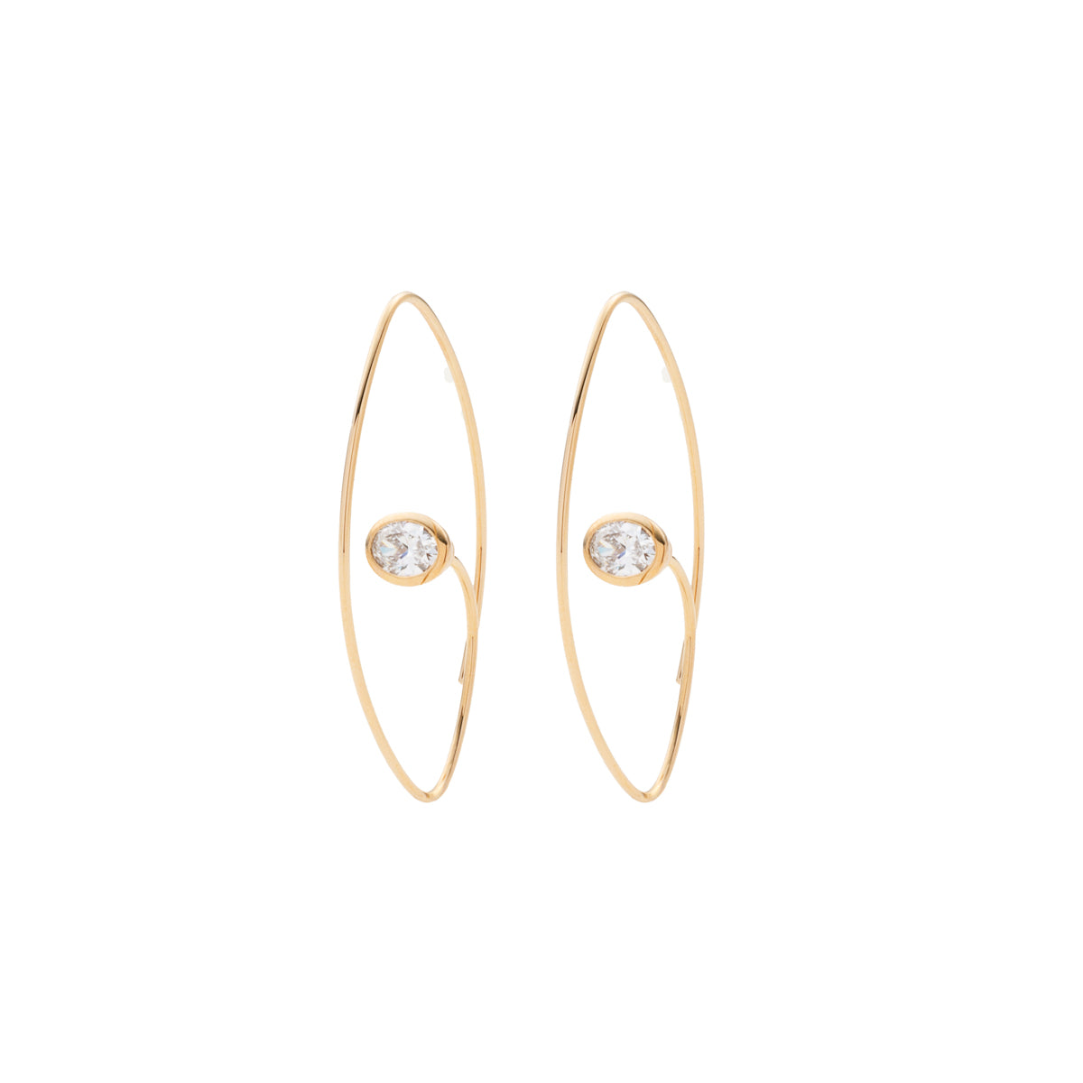 L.a.brown HYPNOTIC Lab Grown Diamond Floating Earring Medium size[OV]