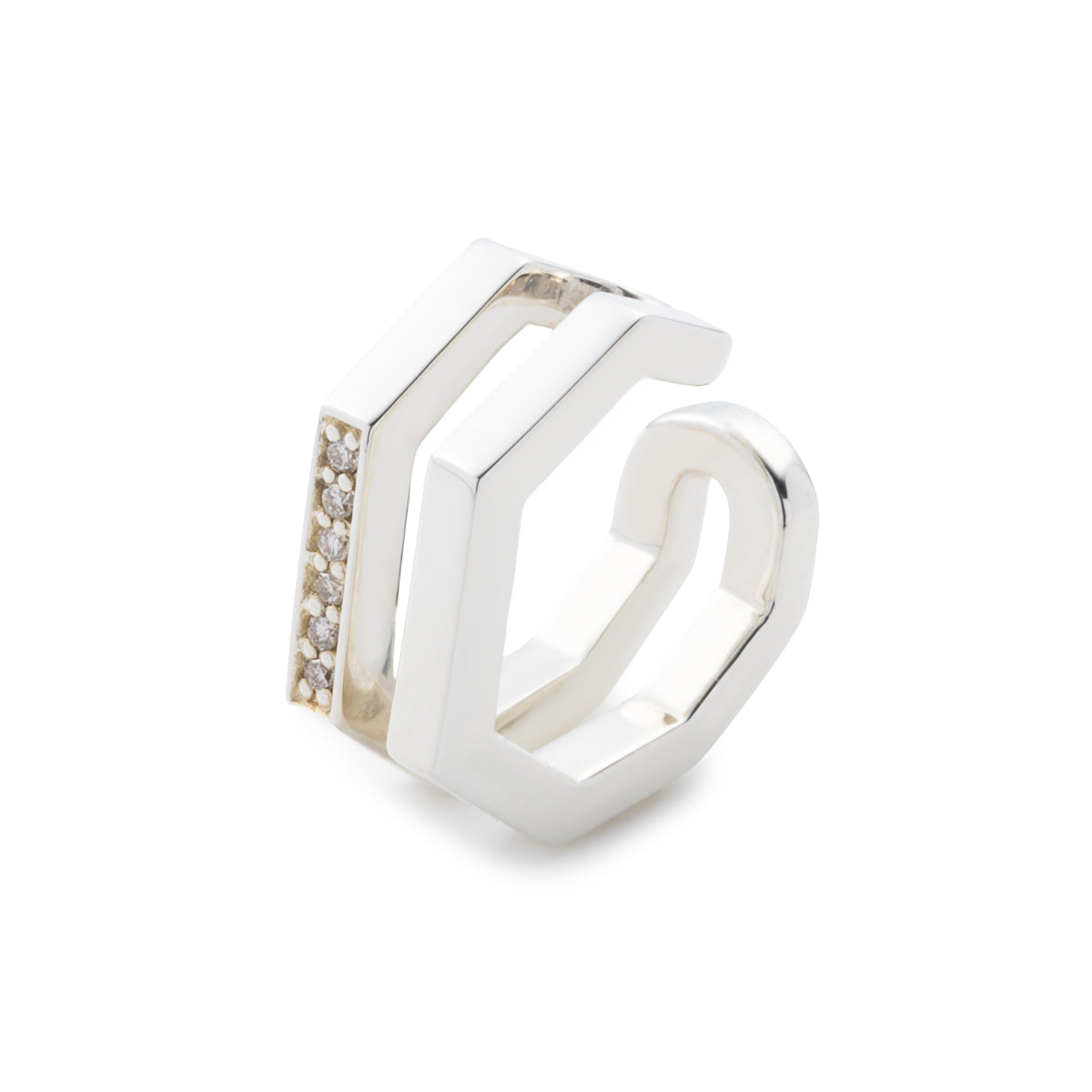 MANHATTAN Double Octagon Diamond Ear Cuff