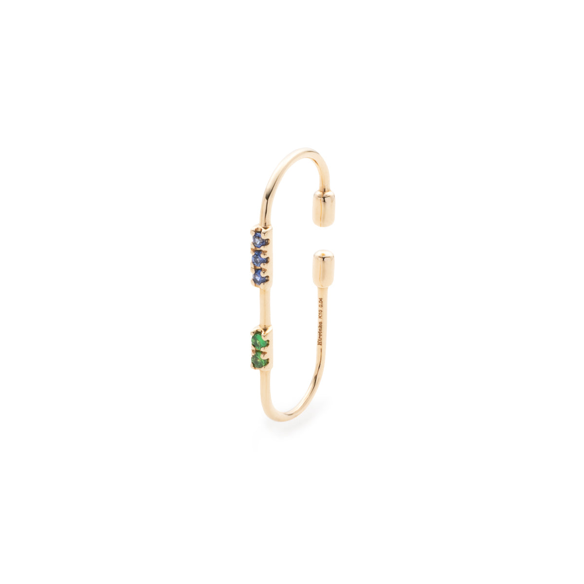 MIRÓ Sapphire and Green Garnet Ear Cuff Medium size