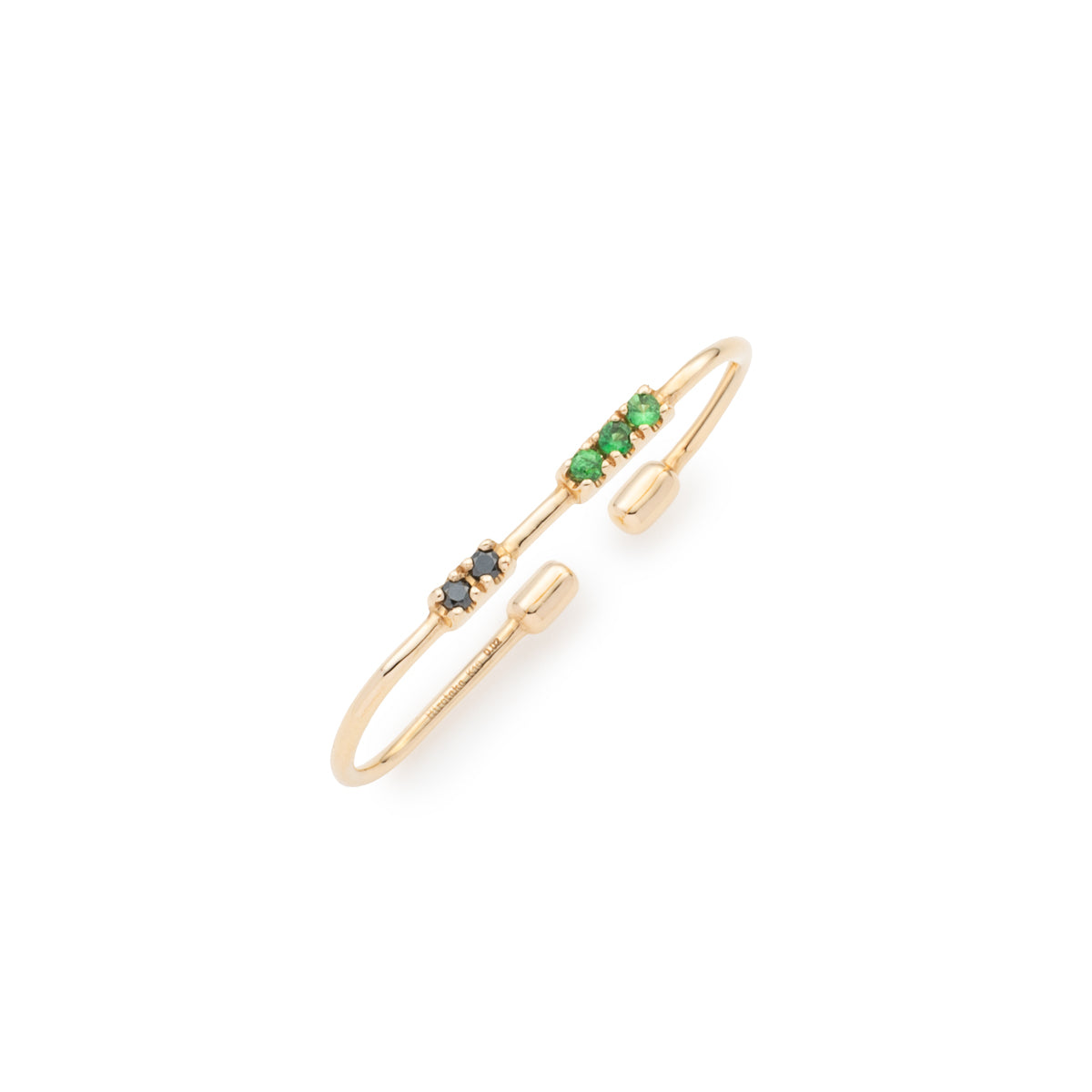 MIRÓ Green Garnet and Black Diamond Ear Cuff Medium size