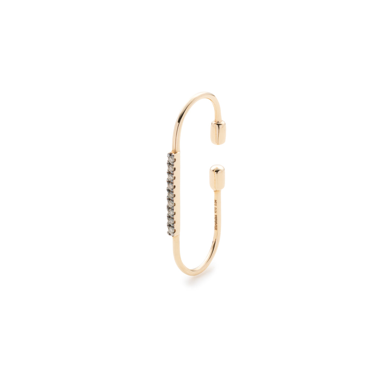 MIRÓ Diamond Ear Cuff Medium size Black Ruthenium Plated