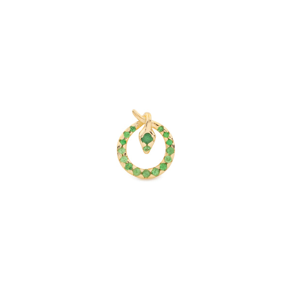 18k "Snake Knot" Green Garnet Stud Earring