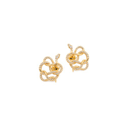 18K SNAKE KNOT Diamond Earrings