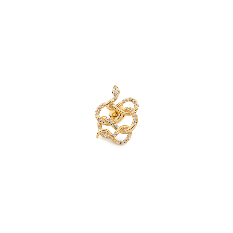 18k "Snake Knot" Diamond Earrings