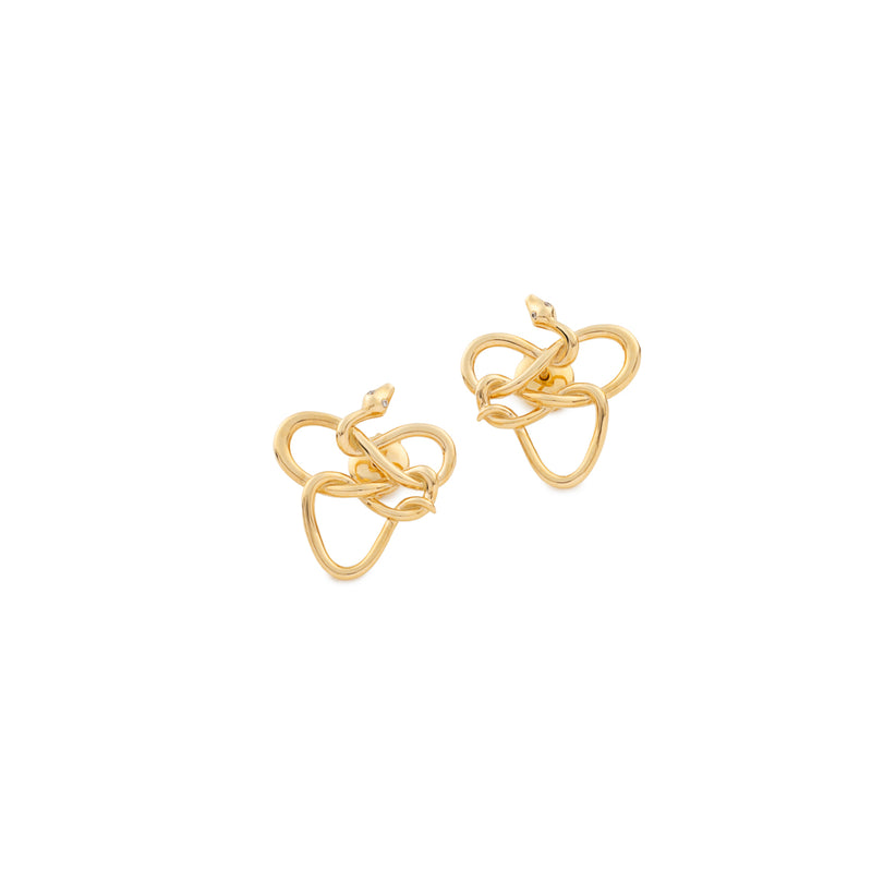 18K SNAKE KNOT Diamond Earrings